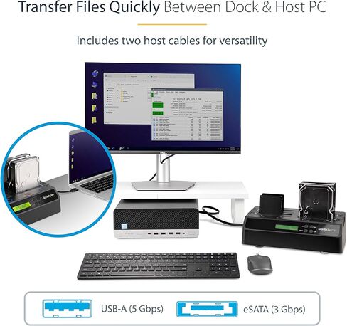 StarTech.com ناسخ/ممحاة القرص الصلب 6 فتحات، مستقل 1:5 HDD/SSD Cloner/ناسخة، USB 3.0/eSATA إلى محطة إرساء SATA، معقم القرص/ممسحة، مسح DOD، جهاز استنساخ بدون أدوات (SATDOCK5U3ER) in Kuwait
