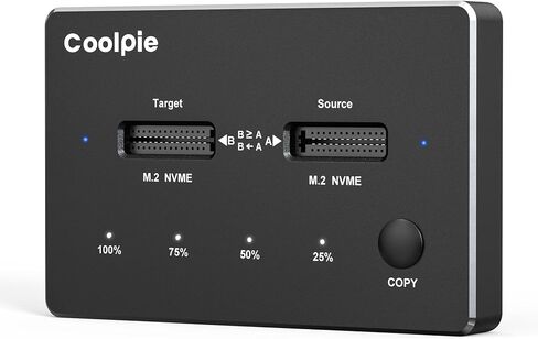 NVMe M.2 Duplicator Dual-Bay Offline Clone USB C to NVME Docking Station for M2 SSD M Key Hard Drives Enclosure, Tool Free Aluminum External Hard Drive Cloner with 10 Gbps USB3.1 Gen2 Type-C Adaptor in Kuwait