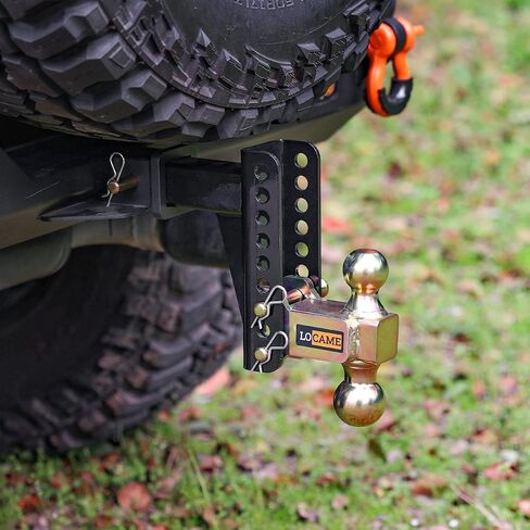 وصلة مقطورة قابلة للتعديل من LOCAME، تناسب جهاز استقبال 2.5 بوصة، وصلة قطرة/ارتفاع 6 بوصة، 21000 رطل GTW، وصلة سحب للشاحنة الثقيلة مع دبابيس مزدوجة، حامل كروي صلب، LC0012 in Kuwait