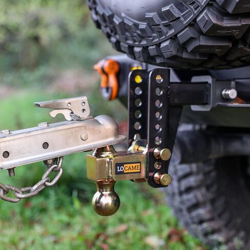 وصلة مقطورة قابلة للتعديل من LOCAME، تناسب جهاز استقبال 2.5 بوصة، وصلة قطرة/ارتفاع 6 بوصة، 21000 رطل GTW، وصلة سحب للشاحنة الثقيلة مع دبابيس مزدوجة، حامل كروي صلب، LC0012 in Kuwait