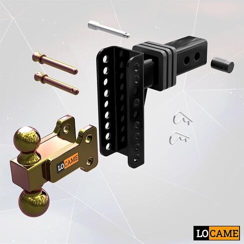 وصلة مقطورة قابلة للتعديل من LOCAME، تناسب جهاز استقبال 2.5 بوصة، وصلة قطرة/ارتفاع 6 بوصة، 21000 رطل GTW، وصلة سحب للشاحنة الثقيلة مع دبابيس مزدوجة، حامل كروي صلب، LC0012 in Kuwait