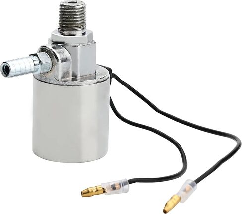 MaxLouder 1/4 "NPT 12V/24V صمام الملف اللولبي لبوق الهواء لشاحنة القطار، غلاف معدني مطلي بالكروم (صمام الملف اللولبي الكهربائي، 12V/24V) in Saudi Arabia