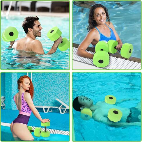 Aquatic Dumbbells, Set of 2 Water Aerobic Exercise Foam Dumbbell Pool Resistance, Detachable Water Aqua Fitness Barbells Hand Bar Exercises Equipment for Weight Loss in Saudi Arabia