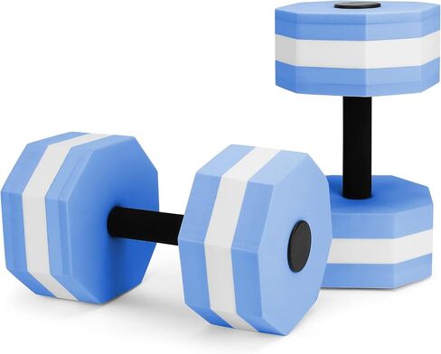 Aquatic Dumbbells, Set of 2 Water Aerobic Exercise Foam Dumbbell Pool Resistance, Detachable Water Aqua Fitness Barbells Hand Bar Exercises Equipment for Weight Loss in Saudi Arabia