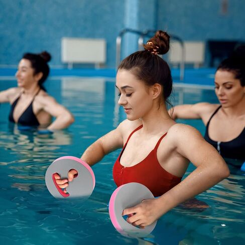 4 قطع من أقراص التمارين المائية من هونغداو، أوزان مائية لتمارين حمام السباحة، مجموعة معدات التمارين الرياضية المائية من إسفنج EVA للبالغين، مقاومة لحمام السباحة للمبتدئين في السباحة والتهاب المفاصل in Kuwait