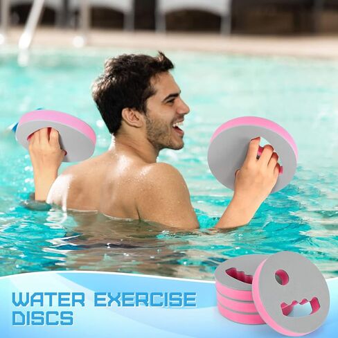 4 قطع من أقراص التمارين المائية من هونغداو، أوزان مائية لتمارين حمام السباحة، مجموعة معدات التمارين الرياضية المائية من إسفنج EVA للبالغين، مقاومة لحمام السباحة للمبتدئين في السباحة والتهاب المفاصل in Kuwait