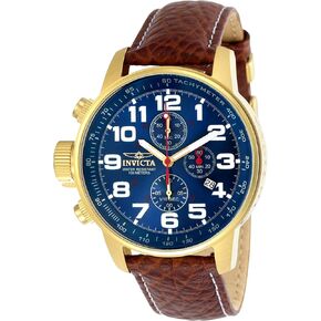 Invicta Men's I-Force Left Handed Quartz Watch with Leather Strap, Black (Model: 3332)