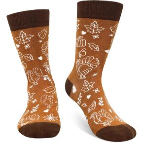 AGRIMONY Funny Thanksgiving Turkey Socks Men Women Teen Boys - Funny Thanksgiving Gifts Fun Novelty Crazy Funky Silly Cute Cool Animals Thanks Giving Crew Socks Christmas Stocking Stuffers
