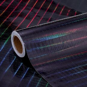 LeZakaa Blue Holographic Foil Wrapping Paper - Mini Roll - Star Print for Birthday, Holiday, Party Gift Wrap- 17 inches x 32.8 Feet (46.5 sq.ft.)