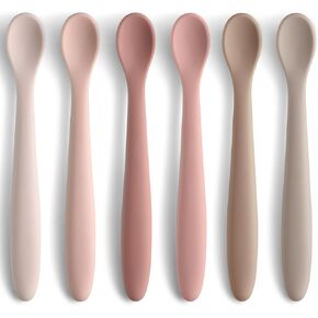 Silicone Baby Feeding Spoons, First Stage Baby Infant Spoons, Soft-Tip Easy on Gums I Baby Training Spoon Self Feeding | Baby Utensils Feeding Supplies, Dishwasher & Boil-proof, 6 Pack