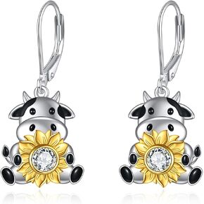 أقراط الفراشة للنساء تتدلى من الفضة الإسترليني على شكل قلب أقراط عباد الشمس ليفرباك أقراط فراشة مجوهرات عيد الأم هدايا للنساء والفتيات الأم in Kuwait