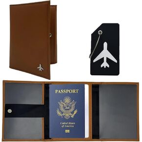 Pilot Wallet Passport Holder - Nappa Leather Pilot Passport Wallet Accessories (Black)