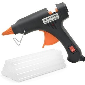 Cordless Hot Glue Gun, Rechargeable Hot Melt Glue Gun 2Ah Built-in Battery Smart Power-Off, Mini Glue Gun Kit with 30pcs Premium Glue Sticks, 10pcs Wood Craft Sticks, Case for DIY, Arts&Crafts