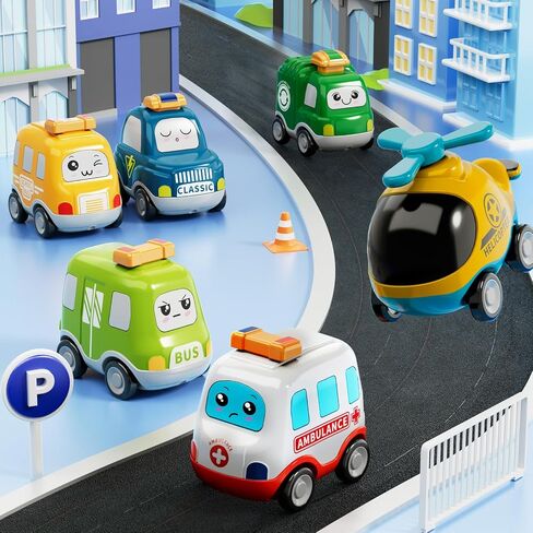 7 in 1 Fire Trucks Cars Toys for Toddlers 3-5, Boy Toddler Car Truck Toys with Light Sound, Birthday Gifts Toys for 3 4 5 6 Year Old Boy in Kuwait