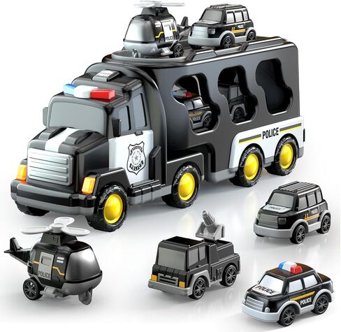 7 in 1 Fire Trucks Cars Toys for Toddlers 3-5, Boy Toddler Car Truck Toys with Light Sound, Birthday Gifts Toys for 3 4 5 6 Year Old Boy in Kuwait