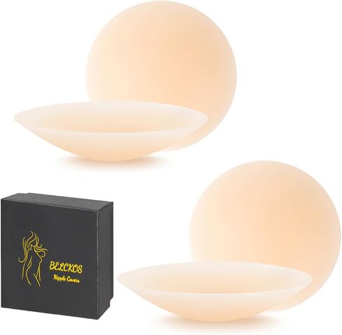 Cakes Nipple Covers Non Adhesive, Cakes Grippy Seamless Covers, Silicone Nipple Covers Reusable Ultra-Thin Nipple Pasties for Women, Waterproof, No Show(2 Pairs) Nude in Saudi Arabia