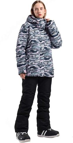 GSOU SNOW Ski Sets for Women Ski Jackets and Pants Snowsuit Snowboard Coat outfits Warm Hooded Waterproof Windproof Insulated in Kuwait