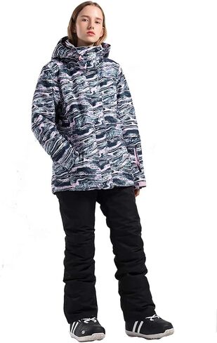 GSOU SNOW Ski Sets for Women Ski Jackets and Pants Snowsuit Snowboard Coat outfits Warm Hooded Waterproof Windproof Insulated in Kuwait