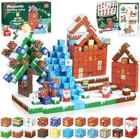 Magnetic Blocks - 100PCS Build Magnet Dark Mechanical Guardian Castle World - Magnetic Toys for Montessori Toddler Christmas Birthday Gifts - STEM Sensory Toys for 3 4 5 6 7 8 9 10 Year Old Boys in Saudi Arabia