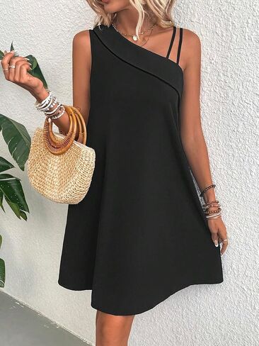 COZYEASE Women's Summer Dress Sleeveless Asymmetrical Short Tunic Dress Loose Sundress Casual Dress for Women in Saudi Arabia