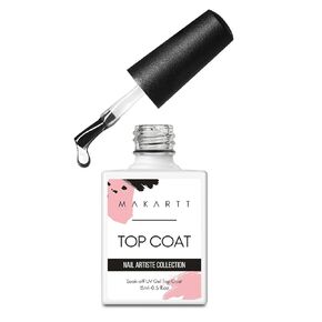 Makartt Glitter Top Coat Gel Nail Polish, No Wipe Nail Gel Top Coat Nail Polish, High Gloss Gel Coat for Acrylic Nails Soak Off Holographic Gel Top Shiny Finish Long Lasting for Nail Salon & Home DIY