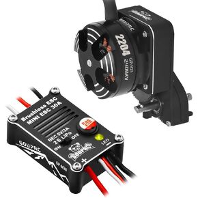 GOUPRC 2204 2400KV Brushless Outrunner Motor with Transmission & 30A Brushless Esc with Pedals for SCX24 RC Crawler Axial 1/24 RC Car Truck
