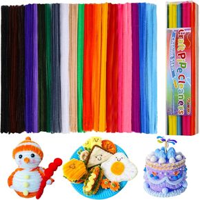 200pcs Pipe Cleaners, 20colors Thick Pipe Cleaners Craft, Multi-Color Chenille Stems, Art and Craft Supplies, Christmas Valentine's Craft Pipe Cleaners