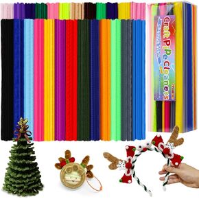200pcs Pipe Cleaners, 20colors Thick Pipe Cleaners Craft, Multi-Color Chenille Stems, Art and Craft Supplies, Christmas Valentine's Craft Pipe Cleaners in Kuwait