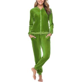 Totatuit Velour Tracksuit Womens Sweatsuit Set Long Sleeve Zip Up Jacket & Drawstring Sweatpants Outfit