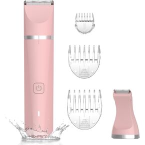 RAXMETRY Hair Trimmer for Women Waterproof Bikini Trimmer Electric Shaver for Pubic Hair Legs Arms Removal Personal Trimmer with Snap-in Ceramic Blades IP7X Washable Head,Wet and Dry Use