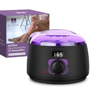 BLITZWAX Waxing Kit for Women Men Digital Wax Warmer Hard Wax Kit with 50 Wax Accessories 17.5oz Beans for Full Body Brazilian Bikini Armpit Hair Removal