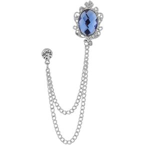 Men's Gem Tassel Brooch Lapel Pin Elegant Badge Hanging Chains Collar Brooches Pin for Career Suit Tuxedo of Shirts Tie Hat Scarf for Boyfriend Father Birthday