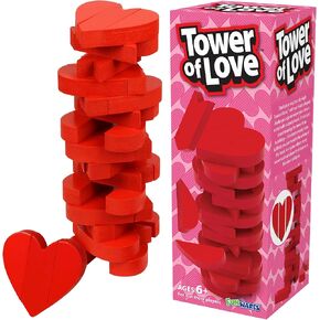 Funwares Wooden Blocks Stacking Game, Tumbling Tower and Balance Game, Family & Party Fun, Game for Kids and Adults, Ages 6+, Santa’s Christmas Tree Stack-Up, Christmas Tree Wood Blocks Stacking Game