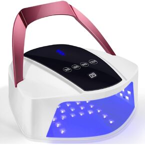96w Rechargeable UV Light for Nails | Cordless LED Nail Lamp with Portable Handle | Professional Curing UV Lamp for Gel Nails | Auto Infrared Sensor and 4 Timers Nail Tools for Nail Polish(Colorful)