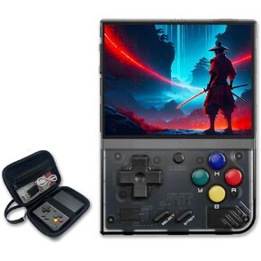 Miyoo Mini Plus Handheld Game Console 3.5-inch 640*480 IPS Screen 3000mAh Compatible with Multiplayer Portable Case Retro Gray