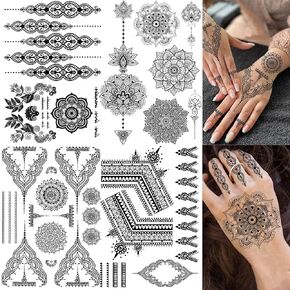 Goromon 10 Sheets Realistic Snake Temporary Tattoos For Women Men Forearm Arm Sexy 3D Tribal Cobra Mamba Viper Serpent Tattoos Temporary Adults Kids Fake Tattoos Sticker Black Sword Rose Flower Tatoos