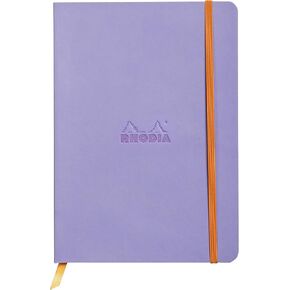 RHODIA 117353C - Chocolate Soft Notebook - A6 - Dotted Dot - 144 pages - Ivory Clairefontaine Paper 90 g/m - Bookmark, Elastic Closure - Faux Leather Cover - Rhodiarama Collection