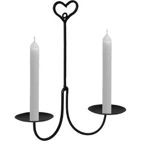 Wall Candle Sconces Set of Two, Decorative Metal Wall Sconces Set of 2 Candle Holder for Home Decor, Black