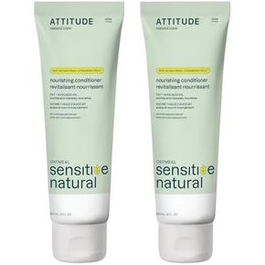 ATTITUDE Extra Gentle and Volumizing Conditioner for Sensitive Skin Enriched with Oat, Hypoallergenic, Vegan and Cruelty-free, Unscented, 8 Fl Oz