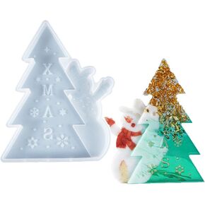 Christmas Resin Mold, We Wish You A Merry Christmas Silicone Mould Christmas Tree Letter Crystal Epoxy Resin Mold for Xmas Gift Home Decoration