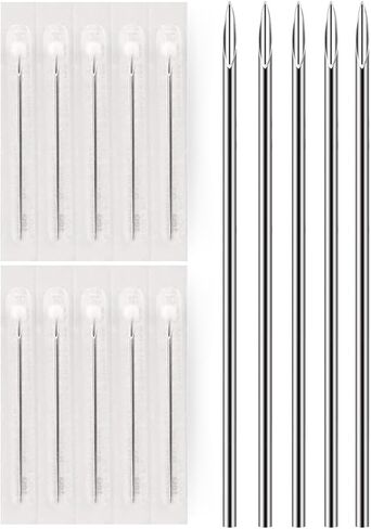 BodyJ4You 10PC Piercing Needles Surgical Steel 12G Ear Nose Tongue Nipple Eyebrow Labret Genital in Saudi Arabia