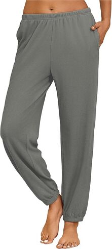 Ekouaer Womens Fuzzy Pajama Pants Soft Fleece Pj Pants Warm Comfy Lounge Pants Sleepwear Bottoms Joggers with Pockets in Saudi Arabia