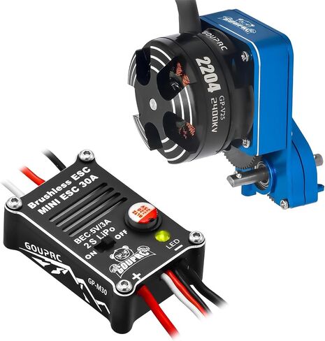 GOUPRC 2204 2400KV Brushless Outrunner Motor with Transmission & 30A Brushless Esc with Pedals for SCX24 RC Crawler Axial 1/24 RC Car Truck in Saudi Arabia