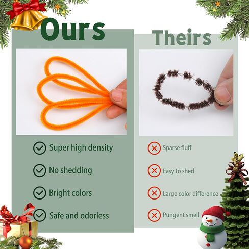 200pcs Pipe Cleaners, 20colors Thick Pipe Cleaners Craft, Multi-Color Chenille Stems, Art and Craft Supplies, Christmas Valentine's Craft Pipe Cleaners in Saudi Arabia