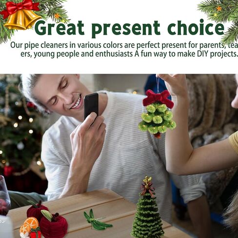 200pcs Pipe Cleaners, 20colors Thick Pipe Cleaners Craft, Multi-Color Chenille Stems, Art and Craft Supplies, Christmas Valentine's Craft Pipe Cleaners in Saudi Arabia