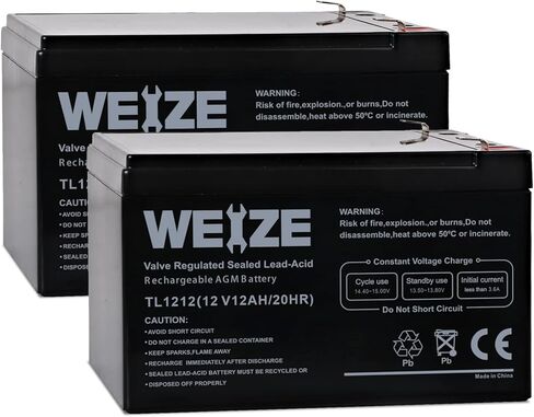 WEIZE 12 فولت 18AH بطارية مختومة حمض الرصاص القابلة لإعادة الشحن SLA AGM بطاريات تحل محل UB12180 FM12180 6fm18، عالمية in Saudi Arabia