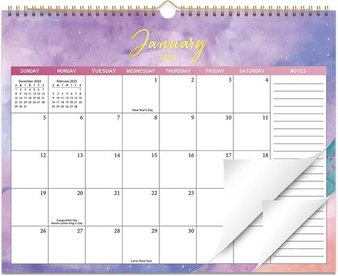 2025 Wall Calendar - Run from January 2025 to December 2025, Aesthetic Hanging Calendar with Thick Paper, Large Daily Blocks, Perfect for Home and Office Monthly Organizing & Planning, 14" x11" in Kuwait