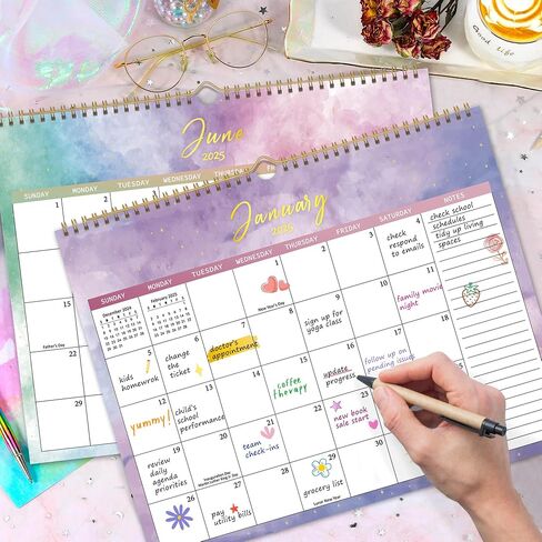2025 Wall Calendar - Run from January 2025 to December 2025, Aesthetic Hanging Calendar with Thick Paper, Large Daily Blocks, Perfect for Home and Office Monthly Organizing & Planning, 14" x11" in Kuwait