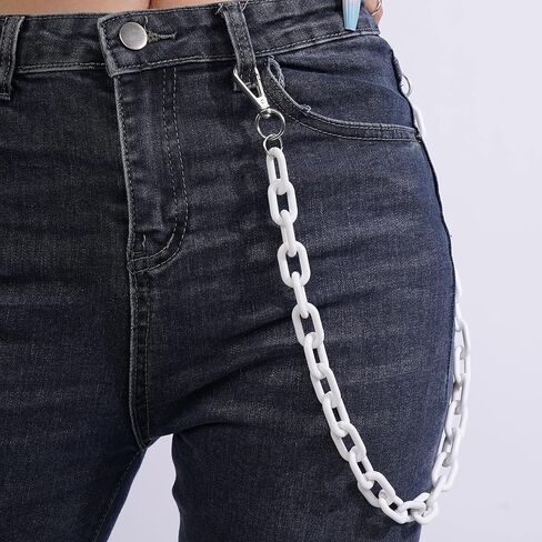 YERTTER Cute Color Chunky Acrylic Pants Chain Jeans Chain Pocket Chain Punk Link Chain Hiphop Grunge Pant Accessories for Women Men Egirls in Saudi Arabia