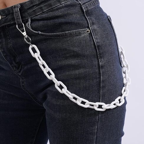 YERTTER Cute Color Chunky Acrylic Pants Chain Jeans Chain Pocket Chain Punk Link Chain Hiphop Grunge Pant Accessories for Women Men Egirls in Saudi Arabia